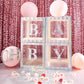 2pcs Transparent DIY Balloon Boxes, Baby Shower Party Decoration Boxes - Iridescent Edges