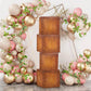 Wood grain brown balloon boxes for boho baby shower decorations.