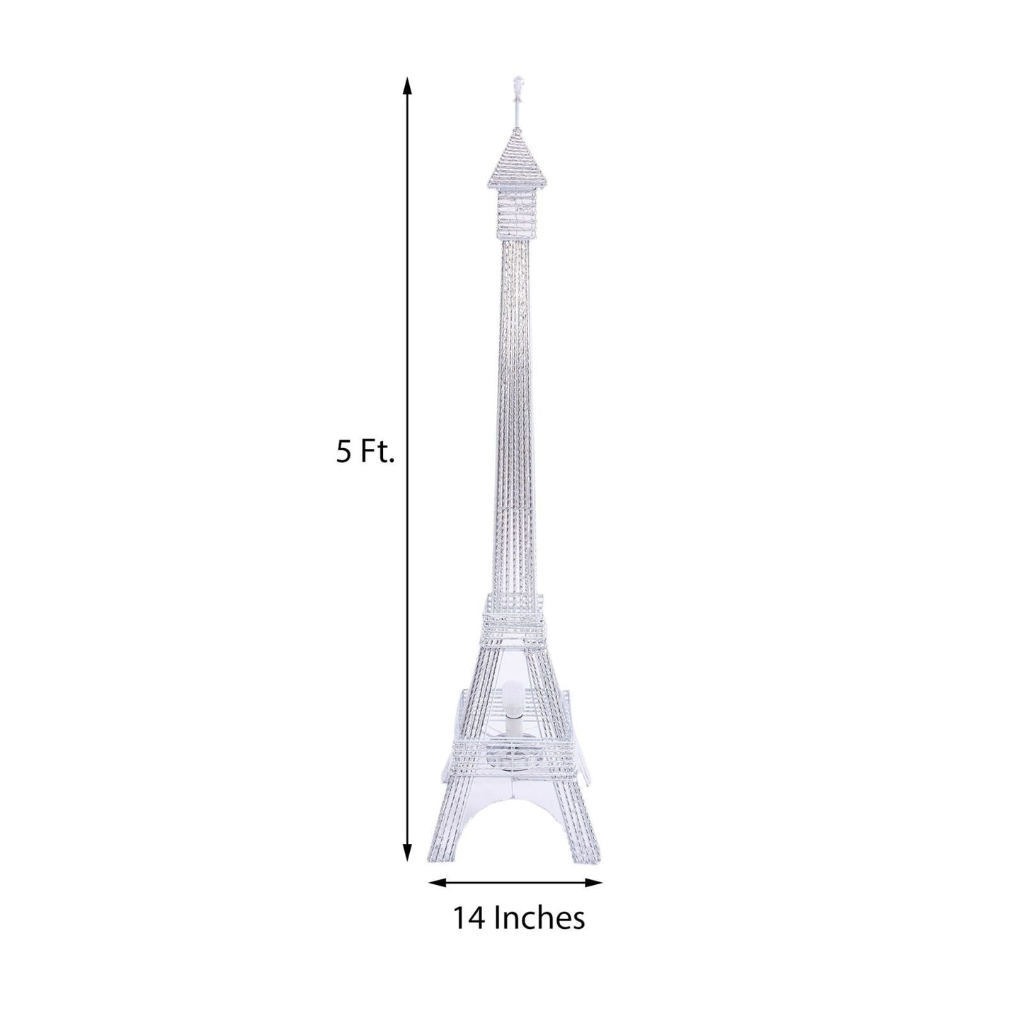 5FT Color Changing LED Metal Eiffel Tower in shimmering silver