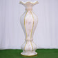 Gold glittered marble flower pot vase embellished with pearls and mirror mosaic.
