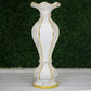 Shimmering gold glittered marble flower pot vase with pearls and mirror mosaic.