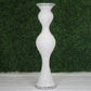 White pearl studded floor vase with mosaic design.