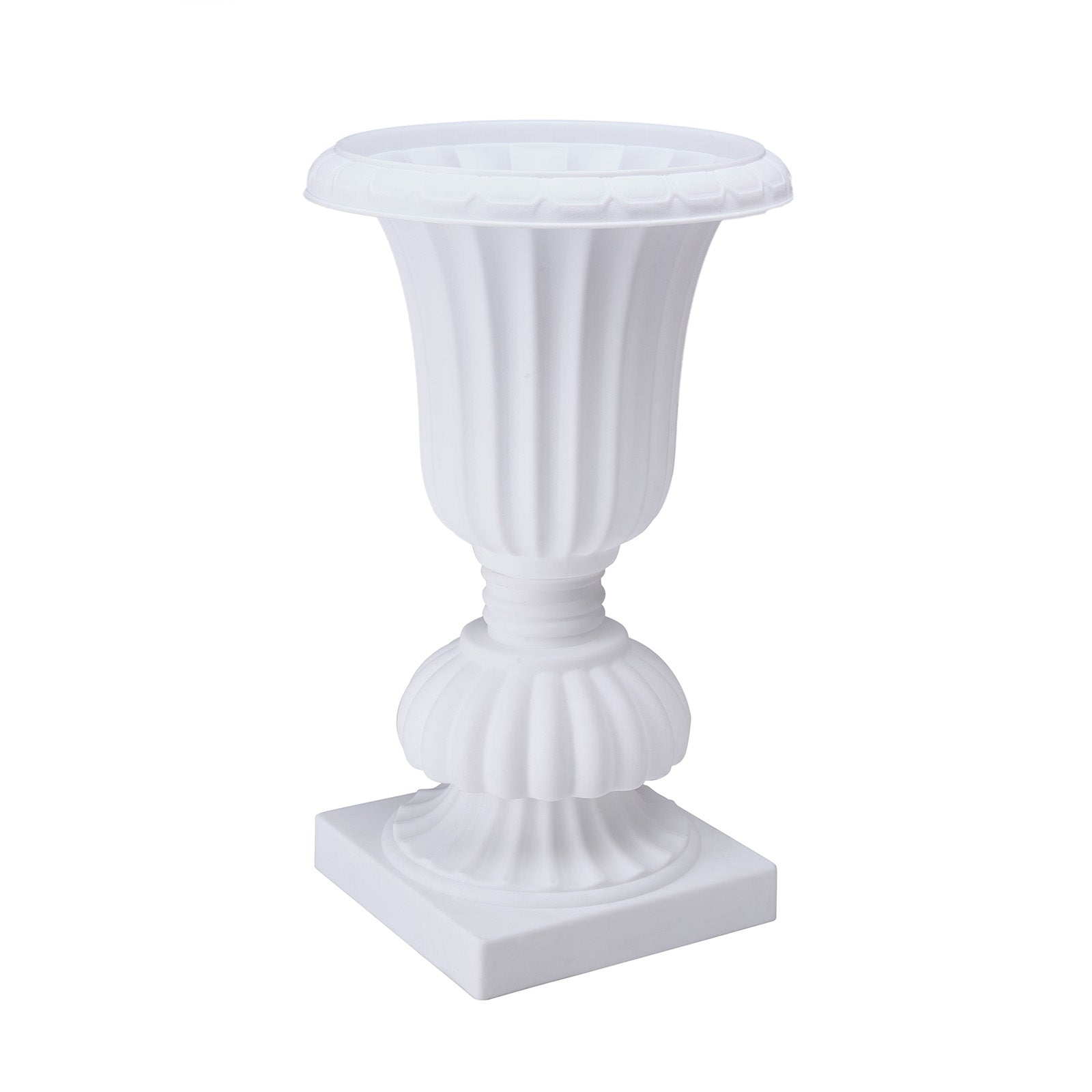 2 20 Inch PVC Urn Planters White Pedestal Base#whtbkgd 