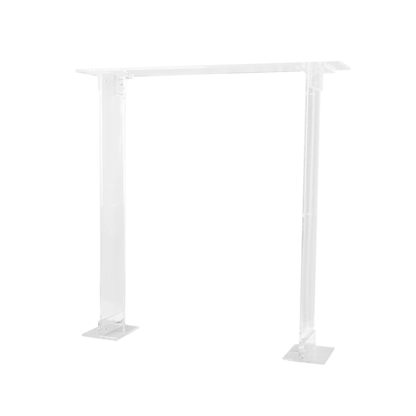 Clear acrylic rectangular flower stand for wedding centerpiece display.