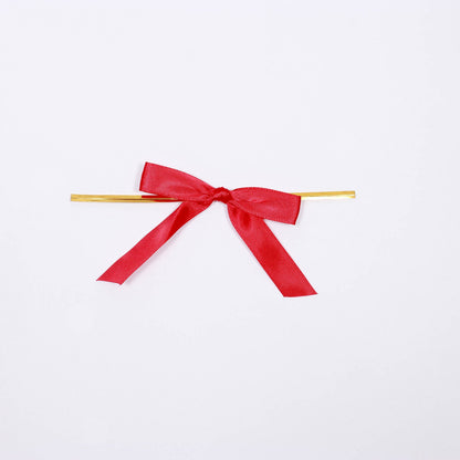 3 Inch Pre Tied Sage Green Satin Bows With Twist Ties 50 Pcs 