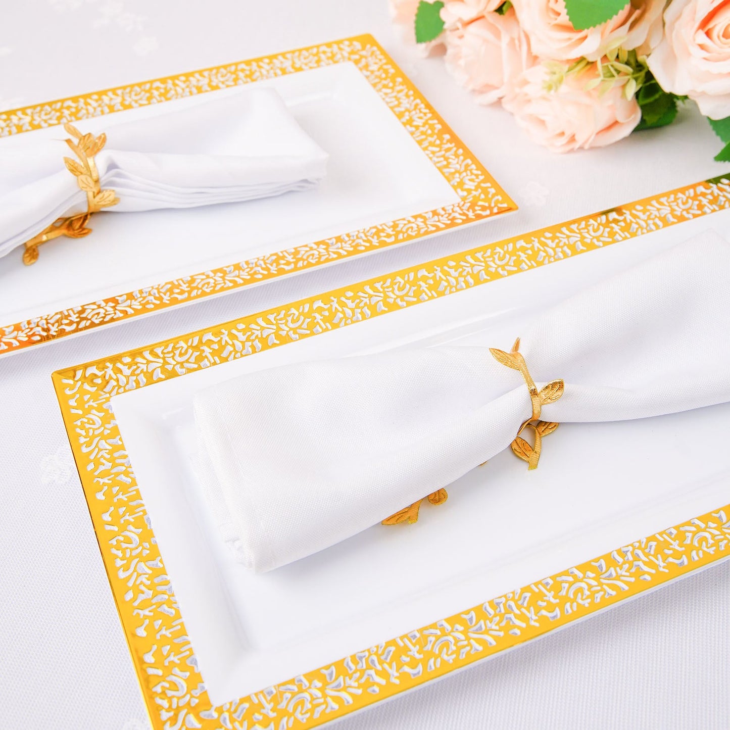 67 Feet Gold Ribbon Trim Artificial Olive Leaf Vine Garland