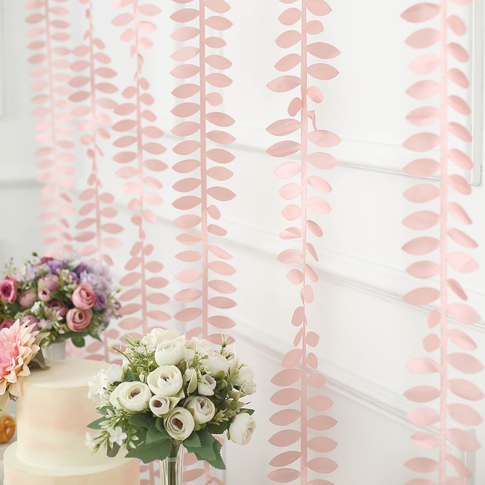 Dusty rose leaf petal taffeta ribbon sash for DIY garlands.