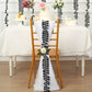 Black leaf taffeta ribbon sash on a chair for decoration.