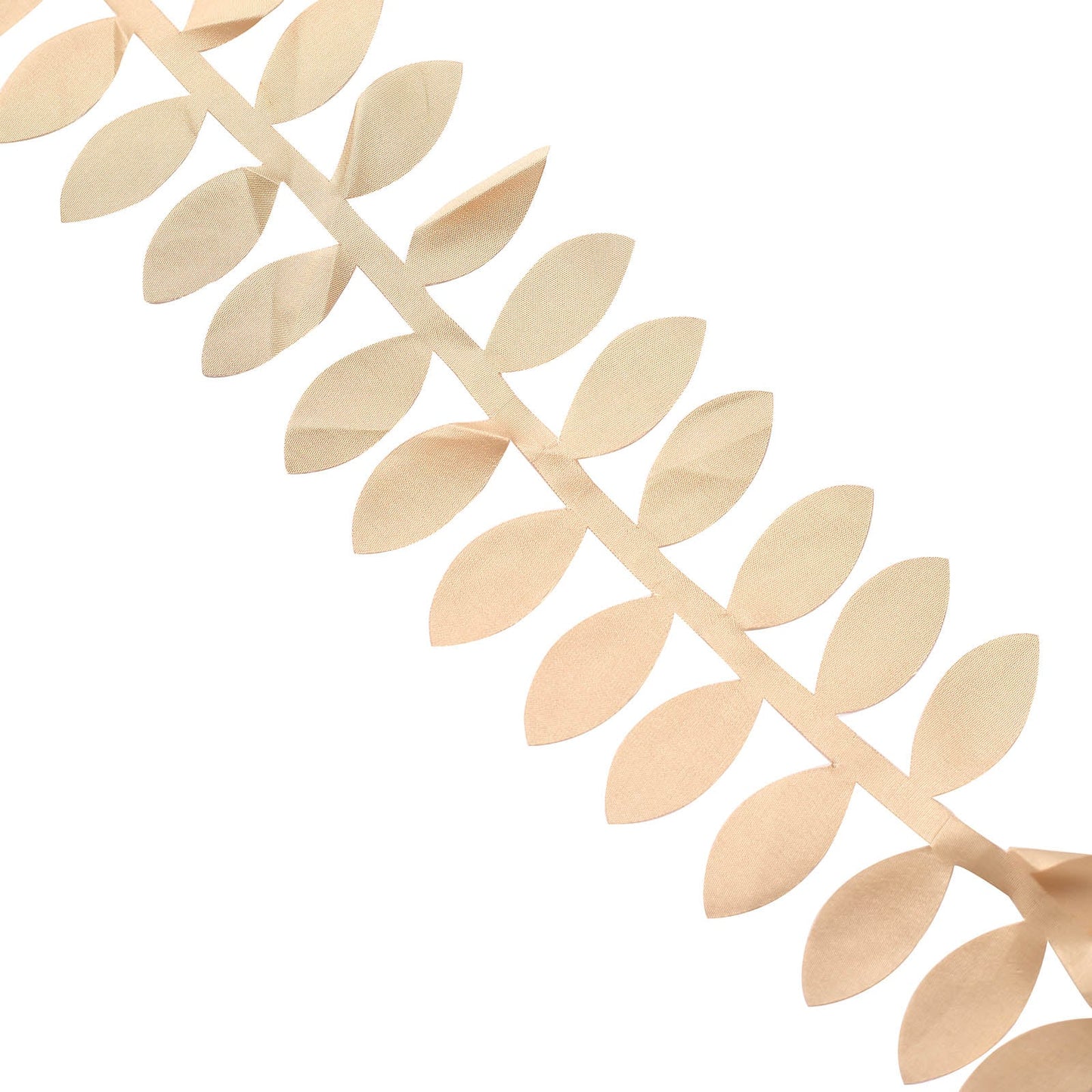 Champagne leaf petal taffeta ribbon sash, 50ft garland.