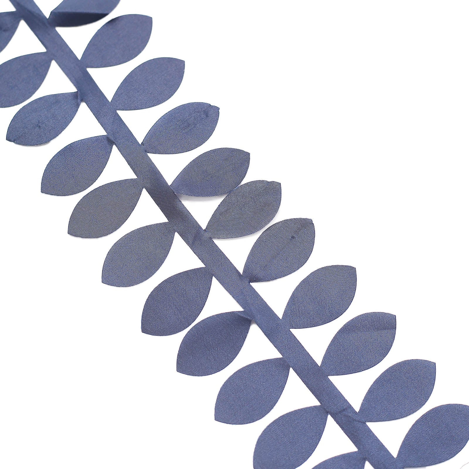 Navy blue leaf petal taffeta ribbon sash for DIY crafts and decorations.