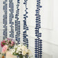 Navy blue leaf petal taffeta ribbon sash garland for DIY decor.