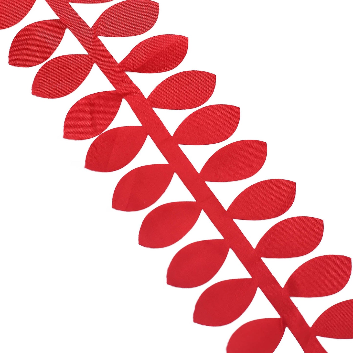 50ft red leaf petal taffeta ribbon sash for DIY projects.