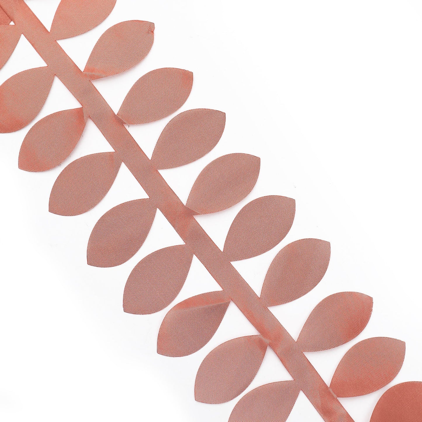 Terracotta leaf petal taffeta ribbon sash for DIY fabric garlands.