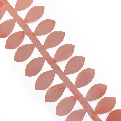 Terracotta leaf petal taffeta ribbon sash for DIY fabric garlands.