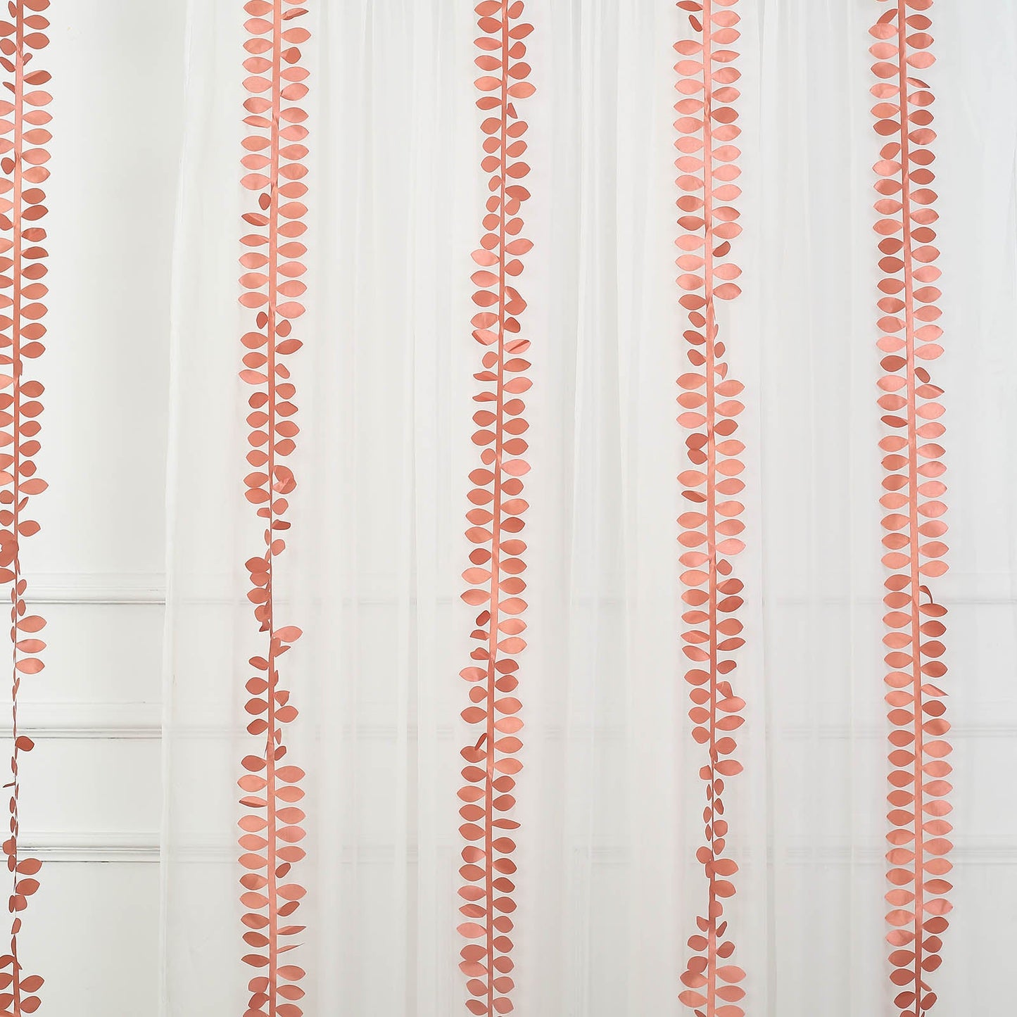 50ft terracotta leaf petal taffeta ribbon sash for DIY fabric garlands.