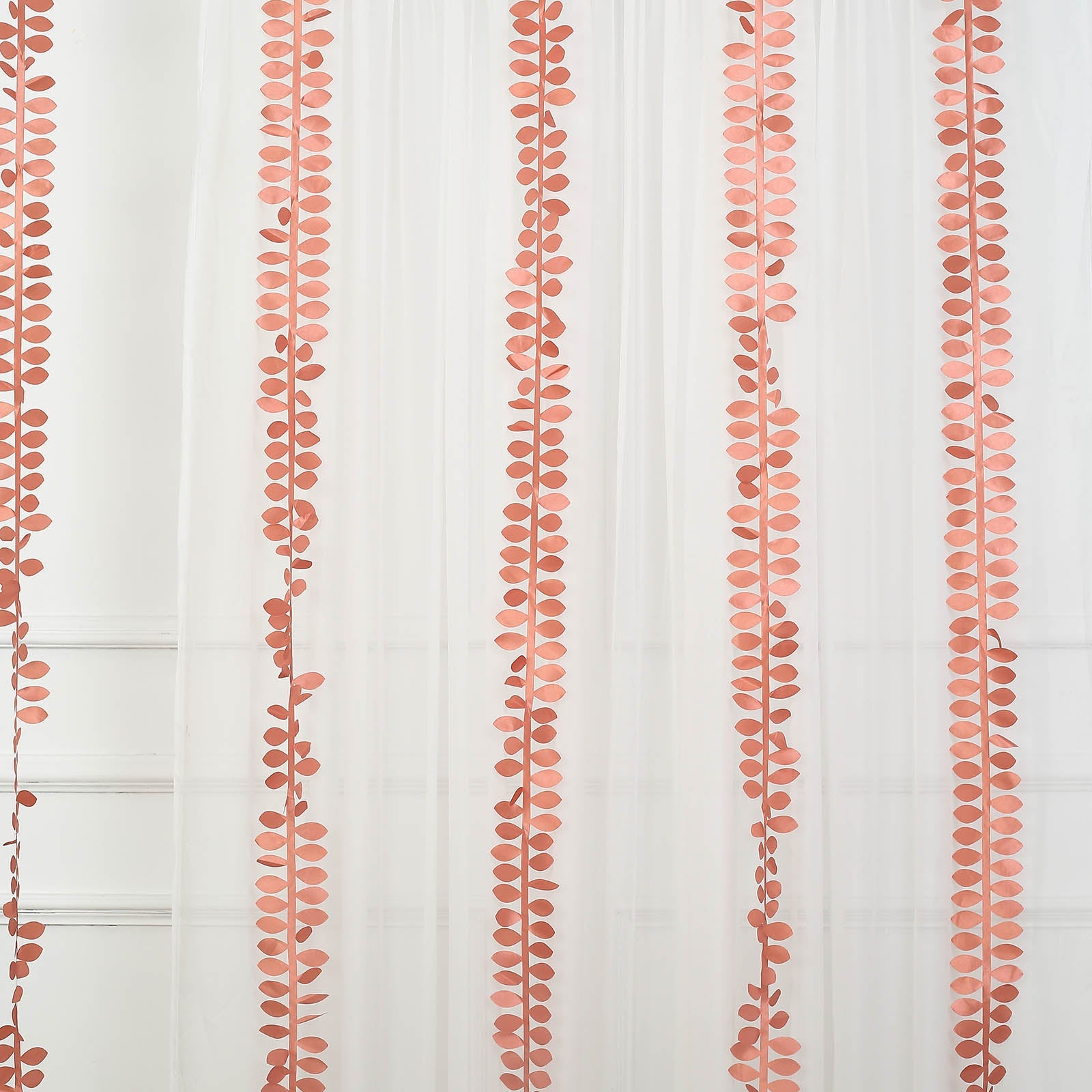 50ft terracotta leaf petal taffeta ribbon sash for DIY fabric garlands.