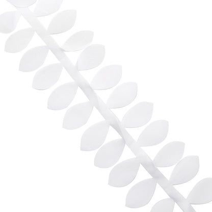White leaf petal taffeta ribbon sash for DIY fabric garlands.