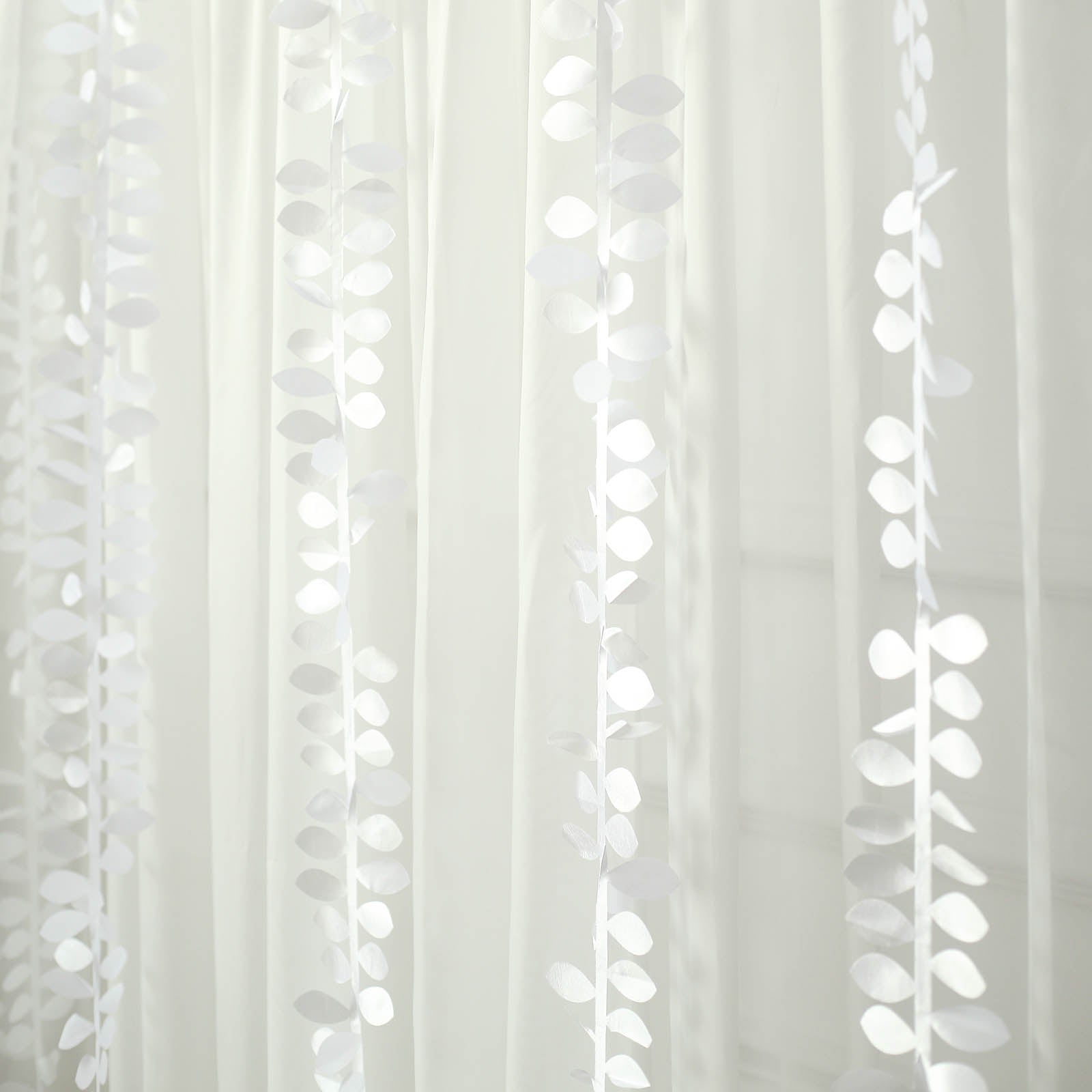 White leaf petal taffeta ribbon sash for DIY fabric garlands.