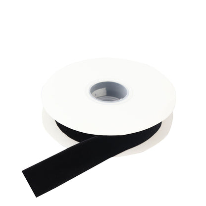 Black velvet ribbon spool for DIY crafts, 10 yards long.