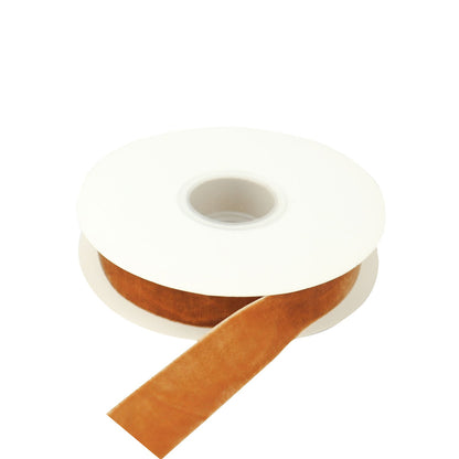 Brown velvet ribbon spool for DIY crafts, 10 yards long.