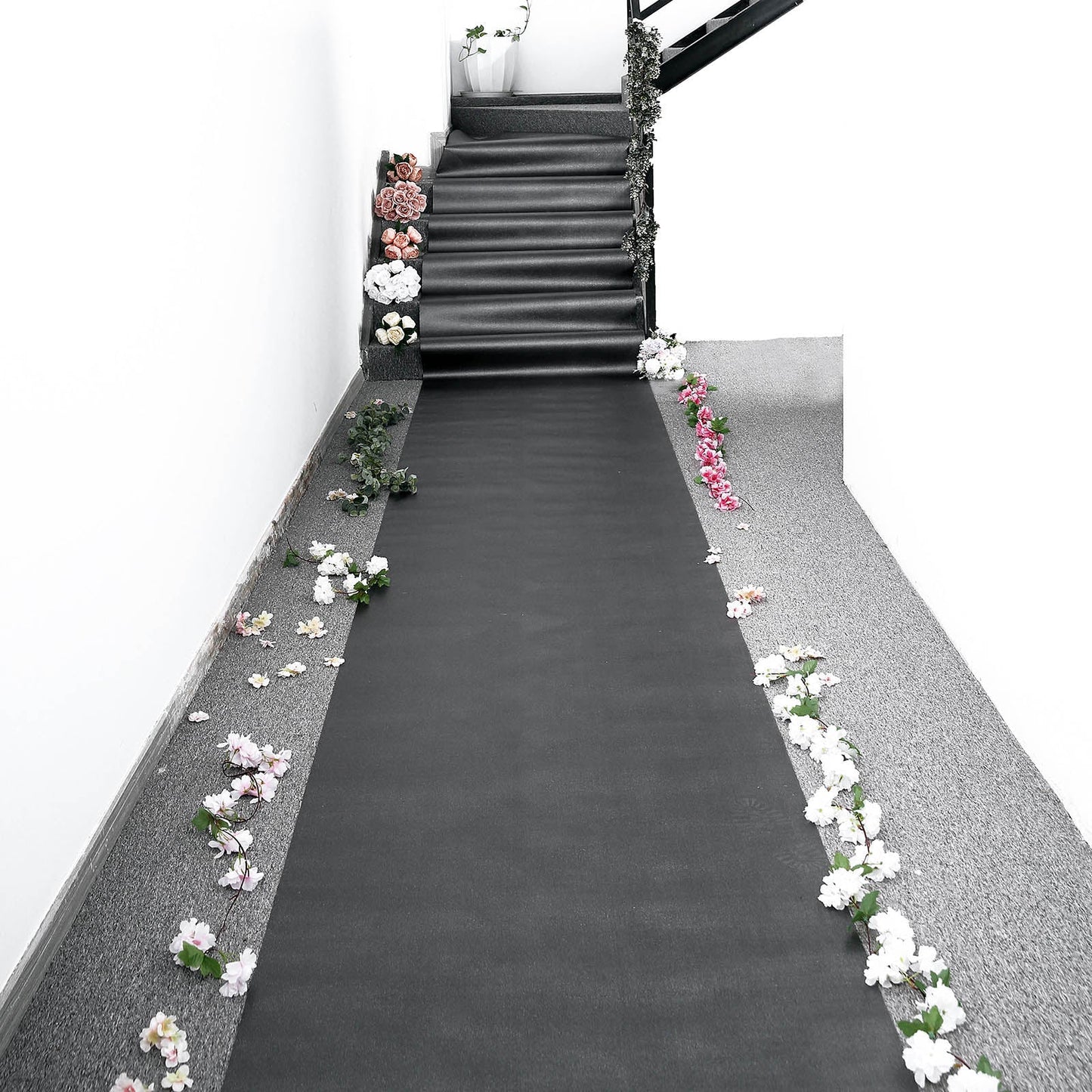 3ftx50ft Black Sparkle Glitter Wedding Aisle Runner, Non-Woven Red Carpet Runner Prom, Hollywood, Glam Parties