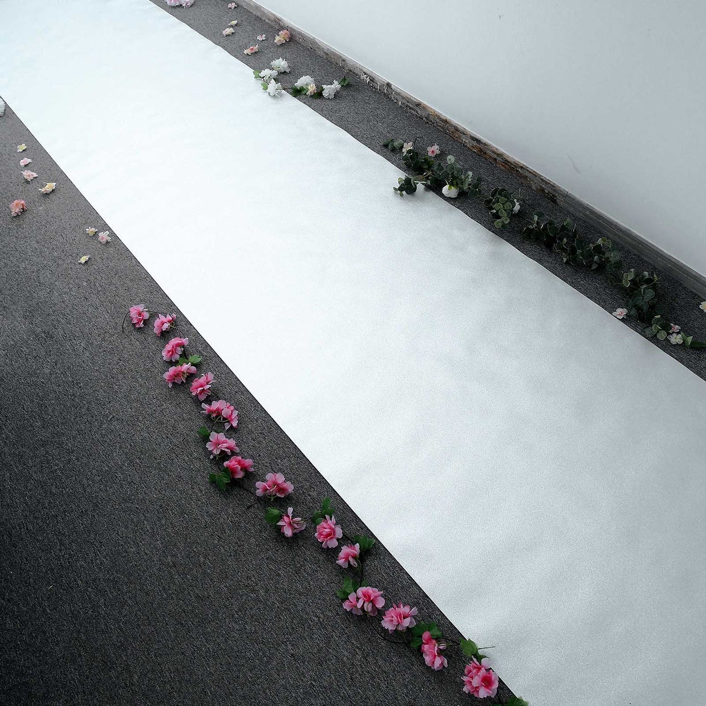 Silver Sparkle Glitter Non Woven 3 Feet x 50 Feet Aisle Runner Red Carpet Runner