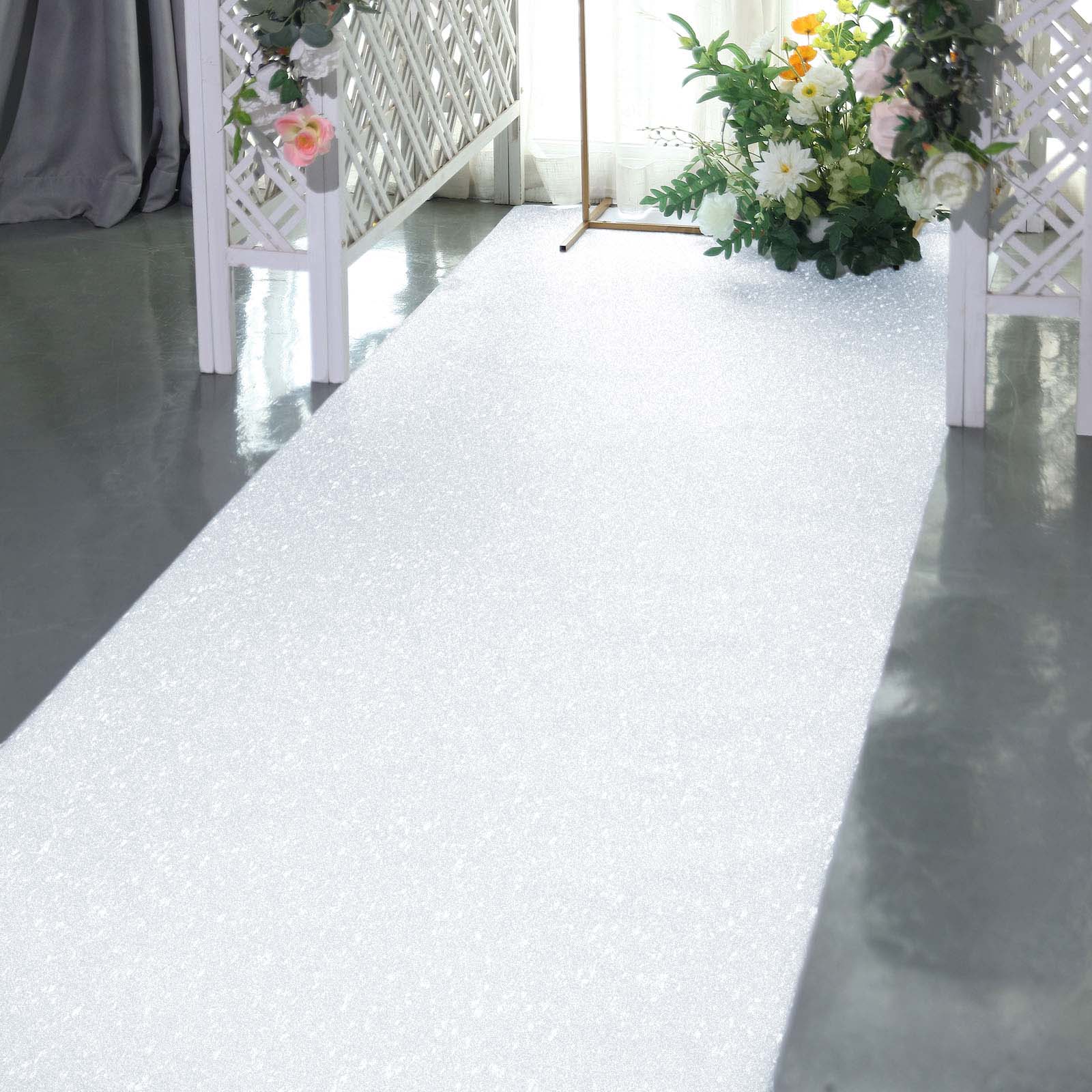 White Glitter Runner For Aisle Decor 3 Feet x 50 Feet