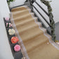 Natural Jute Burlap With White Floral Lace Borders 30 Feet Aisle Runner 