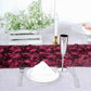 3D Grandiose Rosette Burgundy Satin Table Runner 14 Inch x 108 Inch 