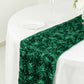 3D Rosette Hunter Emerald Table Runner 14X108 Inch Satin