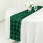 Table Runner 14X108 Inch Satin Hunter Emerald 3D Rosette