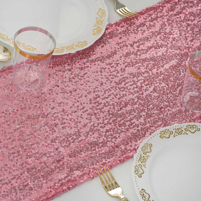 Glamorous Touch with Pink Sequin Table Runners