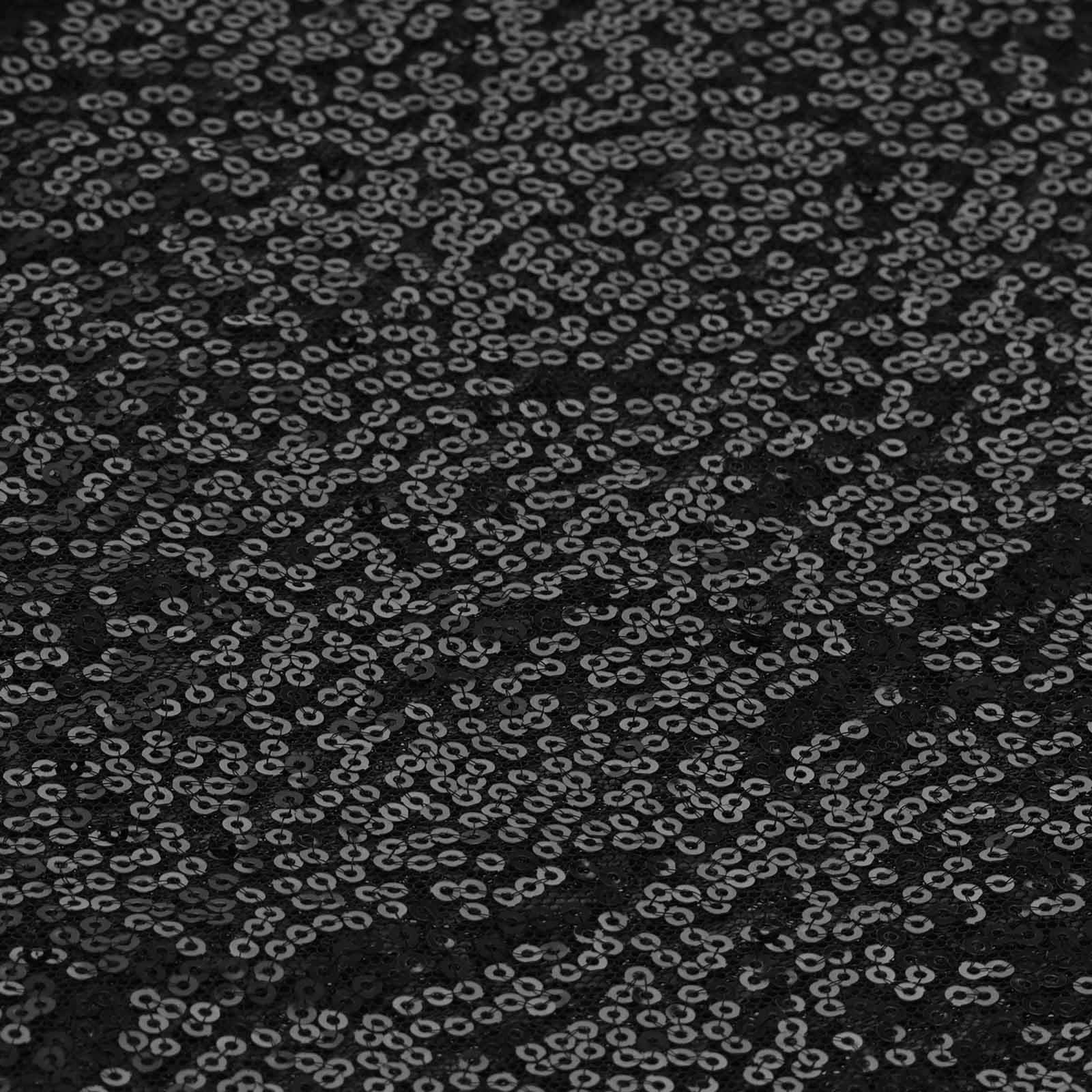 Premium Sequin Table Runner 12 Inch x 108 Inch Black