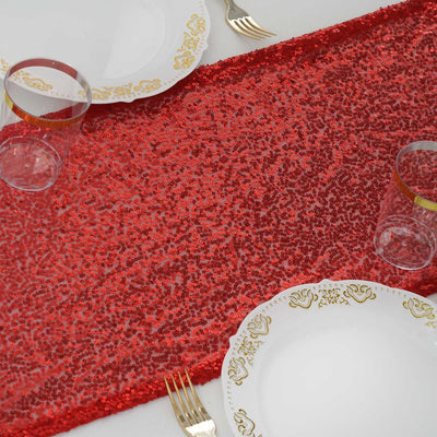 Glamorous Design of the Red Sequin Table Runner