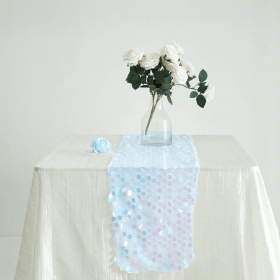 Glamorous Design of the Iridescent Blue Sequin Table Runner