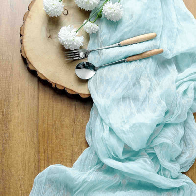 Versatile Uses for the Baby Blue Gauze Cheesecloth Table Runner