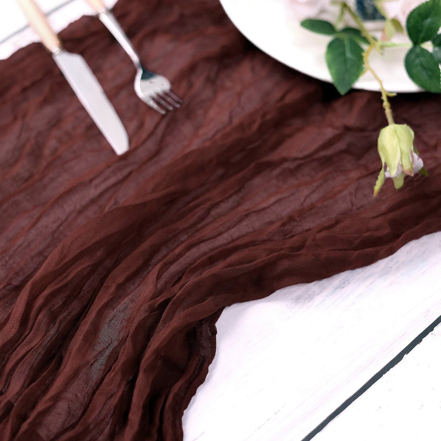 Burgundy 10 Feet Gauze Cheesecloth Table Runner