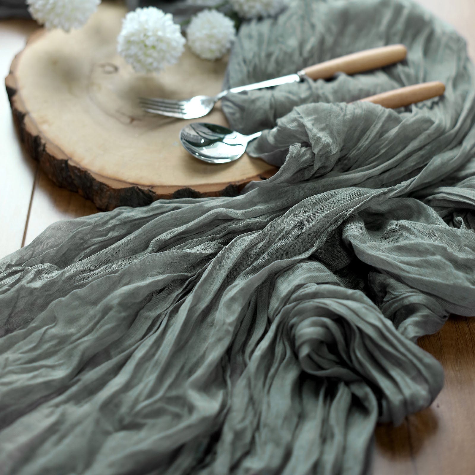 10 Feet Gray Gauze Cheesecloth Table Runner