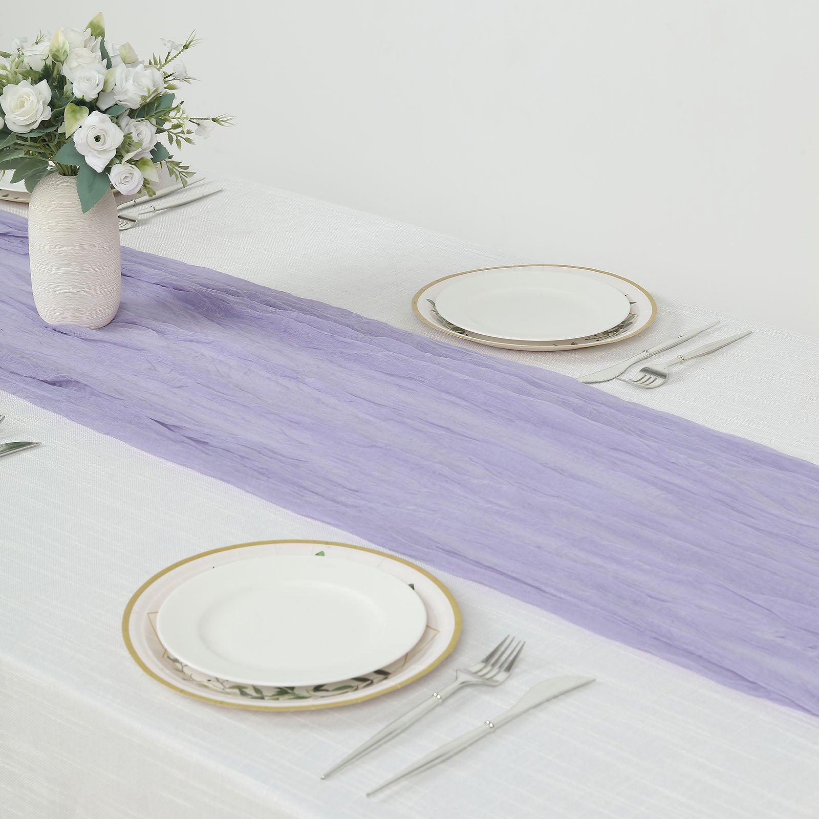 10ft Lavender Lilac Gauze Cheesecloth Boho Table Runner