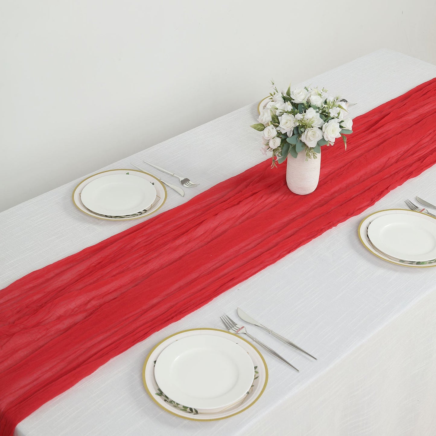 Boho Table Runner 10 Feet Red