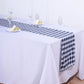 Buffalo Plaid Table Runner | Navy Blue / White | Gingham Polyester Checkered Table Runner