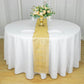 10x108inch Shiny Gold Crystal Rhinestone DIY Table Runner, Diamond Mesh Ribbon Bling Roll