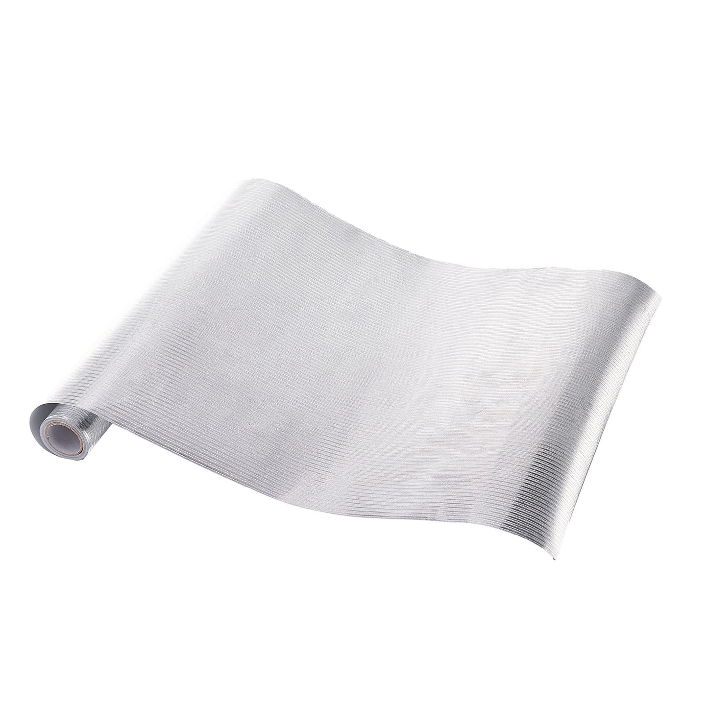 Silver table runner roll with glamorous column print, disposable and elegant.