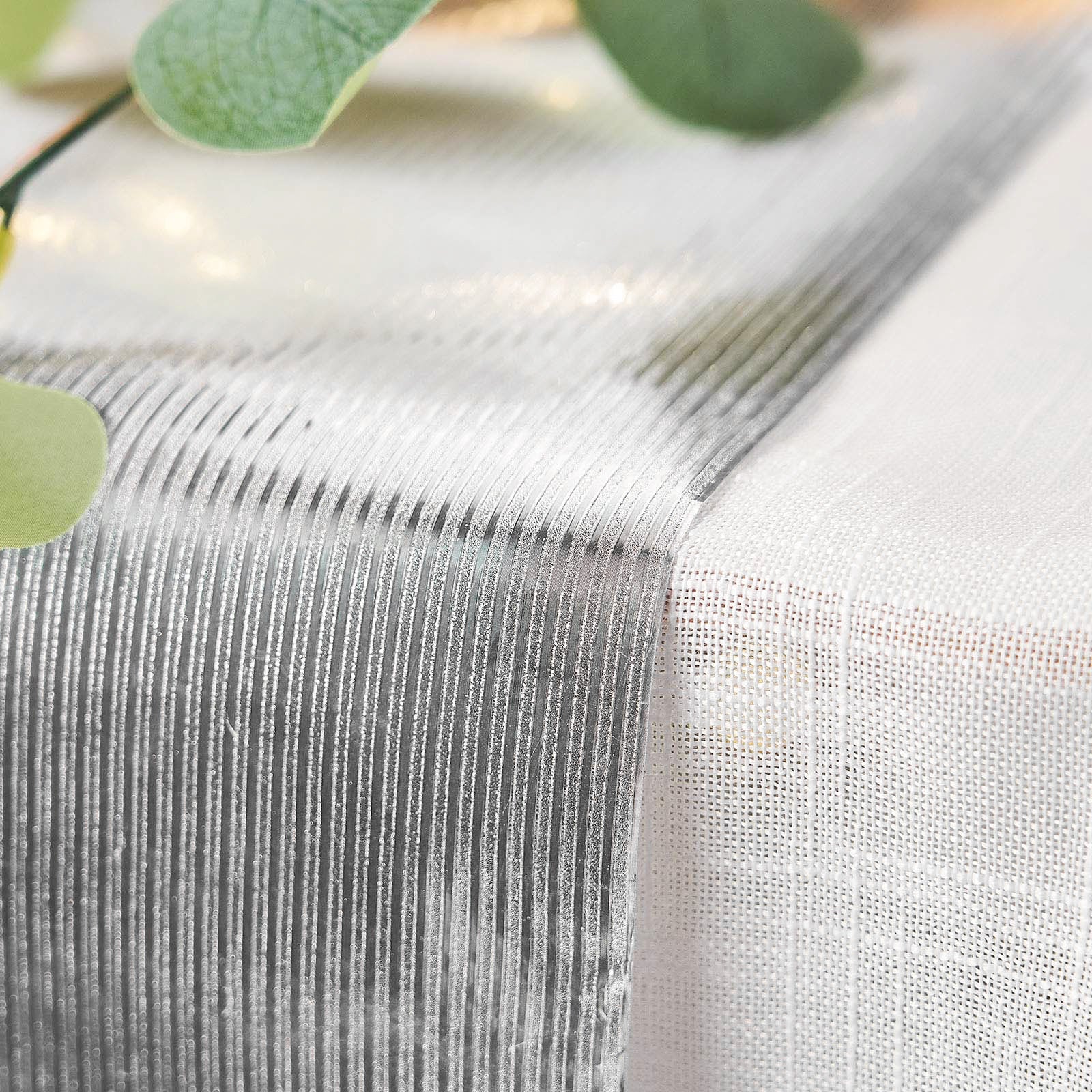 9Ft silver column print disposable paper table runner