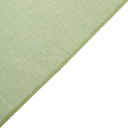 Sage green boho chic rustic faux jute linen table runner.