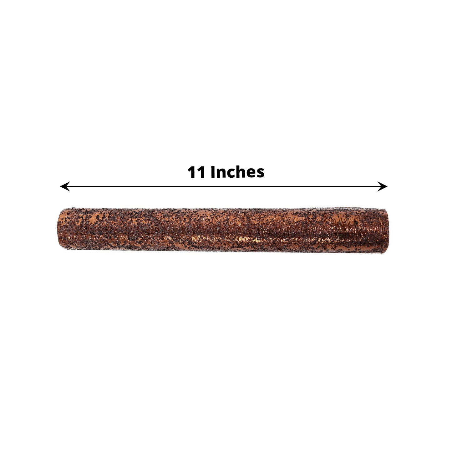 Sparkly metallic bronze foil disposable table runner, 108 inches long.