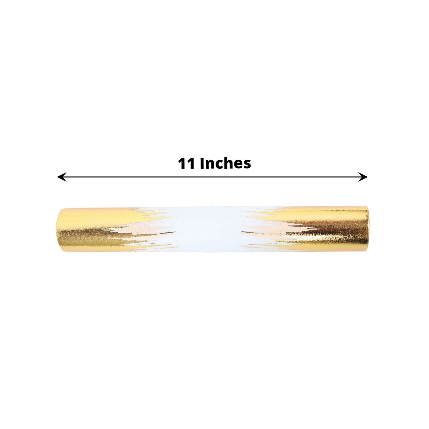 108inch Metallic Gold / White Icicle Print Non-Woven Foil Table Runner