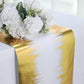 108inch Metallic Gold / White Icicle Print Non-Woven Foil Table Runner