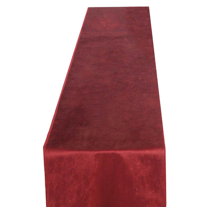 12 Inch x 108 Inch Premium Burgundy Velvet Table Runner#whtbkgd