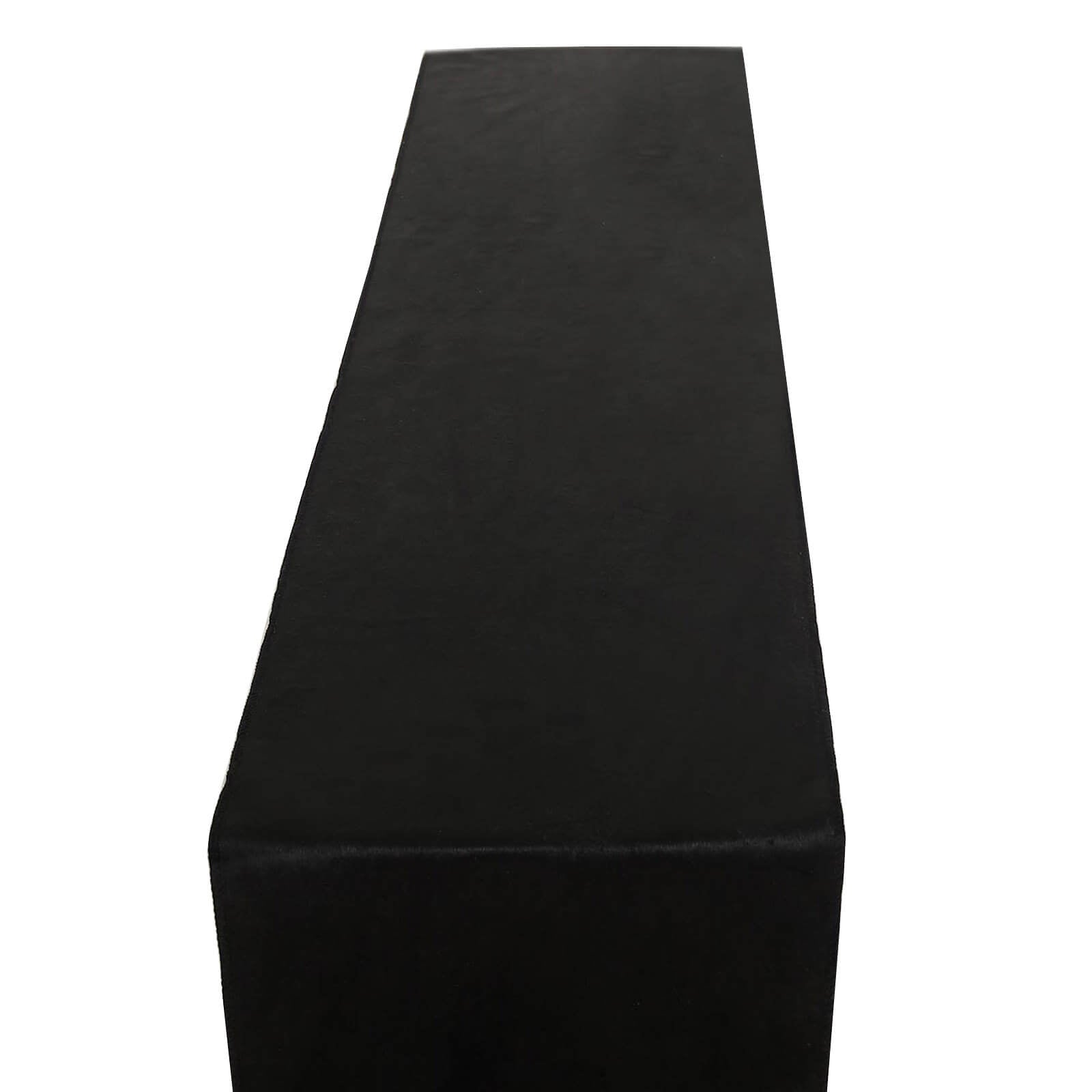 12 Inch x 108 Inch Premium Black Velvet Table Runner#whtbkgd